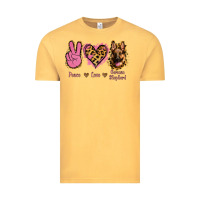 Vintage Mustard Peace Love German Shepherd Vintage Tee - Jasminsmagicworld