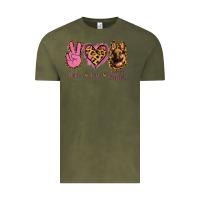 Vintage Olive Peace Love German Shepherd Vintage Tee - Jasminsmagicworld
