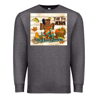 Charcoal Heather fall for jesus he never leaves Premium Sweatshirt - TumblerDesignByShophia