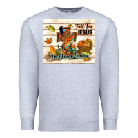 Heather Grey fall for jesus he never leaves Premium Sweatshirt - TumblerDesignByShophia