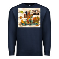 Navy fall for jesus he never leaves Premium Sweatshirt - TumblerDesignByShophia