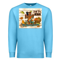 Ocean Blue fall for jesus he never leaves Premium Sweatshirt - TumblerDesignByShophia
