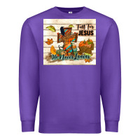 Purple fall for jesus he never leaves Premium Sweatshirt - TumblerDesignByShophia