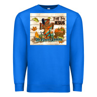 True Royal fall for jesus he never leaves Premium Sweatshirt - TumblerDesignByShophia
