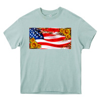 Arona usa flag and sunflower license plate Heavy Core Tee - HRA Design Shop