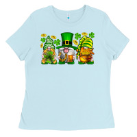 Baby Blue St. Patrick's Day gnomies Ladies Tee - Neo Western