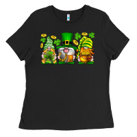 Black St. Patrick's Day gnomies Ladies Tee - Neo Western