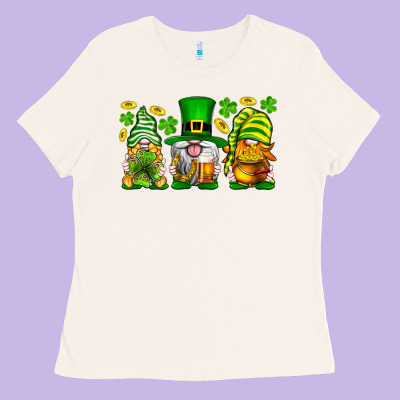 St. Patrick's Day Gnomies Ladies Tee Designed By Neo Western