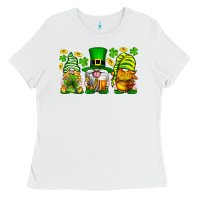 White St. Patrick's Day gnomies Ladies Tee - Neo Western