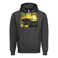 Charcoal Heather here comes the sun Zipper Hoodie - BarkalooDesign