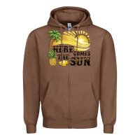 Chestnut here comes the sun Zipper Hoodie - BarkalooDesign
