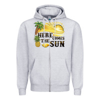 Heather Grey here comes the sun Zipper Hoodie - BarkalooDesign