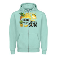 Seafoam here comes the sun Zipper Hoodie - BarkalooDesign
