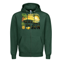 Sports Green here comes the sun Zipper Hoodie - BarkalooDesign