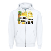 White here comes the sun Zipper Hoodie - BarkalooDesign