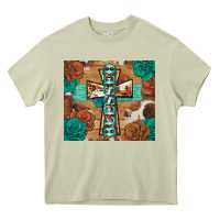 Mossy blessed cross Heavy Core Tee - BarkalooDesign