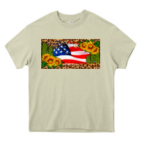 Mossy usa flag and cactus license plate Heavy Core Tee - HRA Design Shop