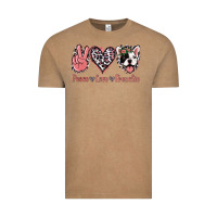 Vintage Coffee Peace Love French Bulldog Vintage Tee - Jasminsmagicworld