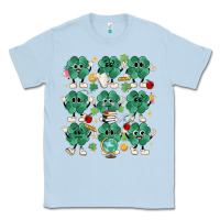 Dusty Blue teacher st patrick day clovers Classic Tee - MaliasSmallBusiness