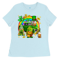Baby Blue St. Patrick's Day gnomies truck Ladies Tee - Neo Western