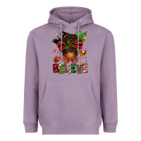 Lavender christmas believe afro messy bun Heavyweight Hoodie - texasbilliewilder