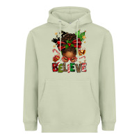 Matcha christmas believe afro messy bun Heavyweight Hoodie - texasbilliewilder