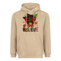 Mushroom christmas believe afro messy bun Heavyweight Hoodie - texasbilliewilder