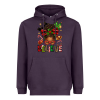 Plum christmas believe afro messy bun Heavyweight Hoodie - texasbilliewilder