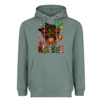 Sage christmas believe afro messy bun Heavyweight Hoodie - texasbilliewilder