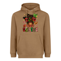 Toasted Coconut christmas believe afro messy bun Heavyweight Hoodie - texasbilliewilder