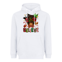 White christmas believe afro messy bun Heavyweight Hoodie - texasbilliewilder