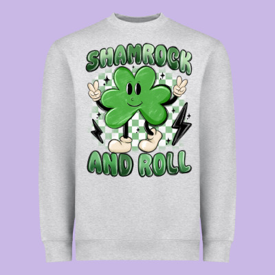 Shamrock And Roll Heavyweight Sweatshirt Designed By Maliassmallbusiness