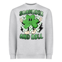 Heather Grey shamrock and roll Heavyweight Sweatshirt - MaliasSmallBusiness