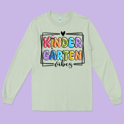 Kinder Garten Vibes Long Sleeve Tee Designed By Maliassmallbusiness