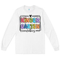 White kinder garten vibes Long Sleeve Tee - MaliasSmallBusiness