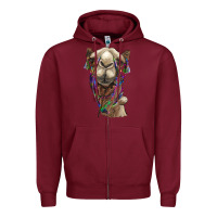 Burgundy tie dye camel Zipper Hoodie - BarkalooDesign