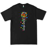 Black autism mama sunflower white Premium Tee - JahusDesignShop