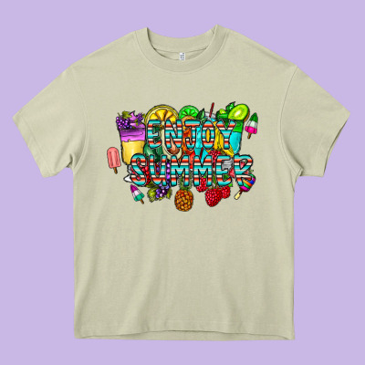 Enjoy Summer Heavy Core Tee Designed By Cowhidedigitalart