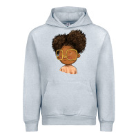 Heather Grey black girl Urban Hoodie - FaDigitalArtStudio