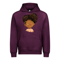 Mauve Wine black girl Urban Hoodie - FaDigitalArtStudio