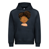 Navy black girl Urban Hoodie - FaDigitalArtStudio
