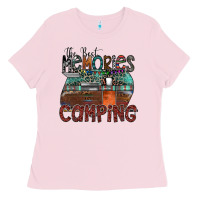 Bubblegum Pink the best memories camping Ladies Tee - SublimationCraftShop