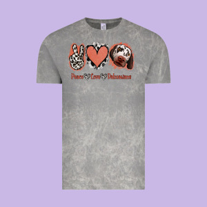 Peace Love Dalmatians Vintage Tee Designed By Jasminsmagicworld