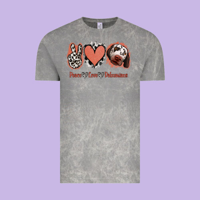 Peace Love Dalmatians Vintage Tee Designed By Jasminsmagicworld