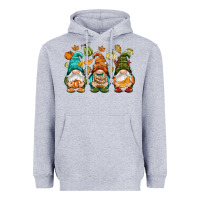 Heather Grey Fall gnomes Heavyweight Hoodie - NancyCooperArtShop