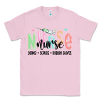 Bubblegum Pink coffee scrubs rubber gloves nurse Classic Tee - MaliasSmallBusiness
