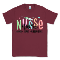 Burgundy coffee scrubs rubber gloves nurse Classic Tee - MaliasSmallBusiness