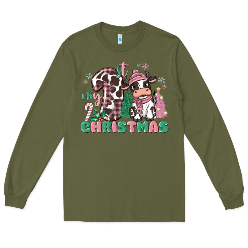 My First Christmas Cow Long Sleeve Tee by MaliasSmallBusiness | Teevron