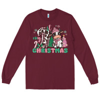 Burgundy my first christmas cow Long Sleeve Tee - MaliasSmallBusiness