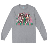 Heather Grey my first christmas cow Long Sleeve Tee - MaliasSmallBusiness